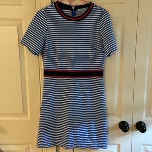 Preppy striped blue and white dress